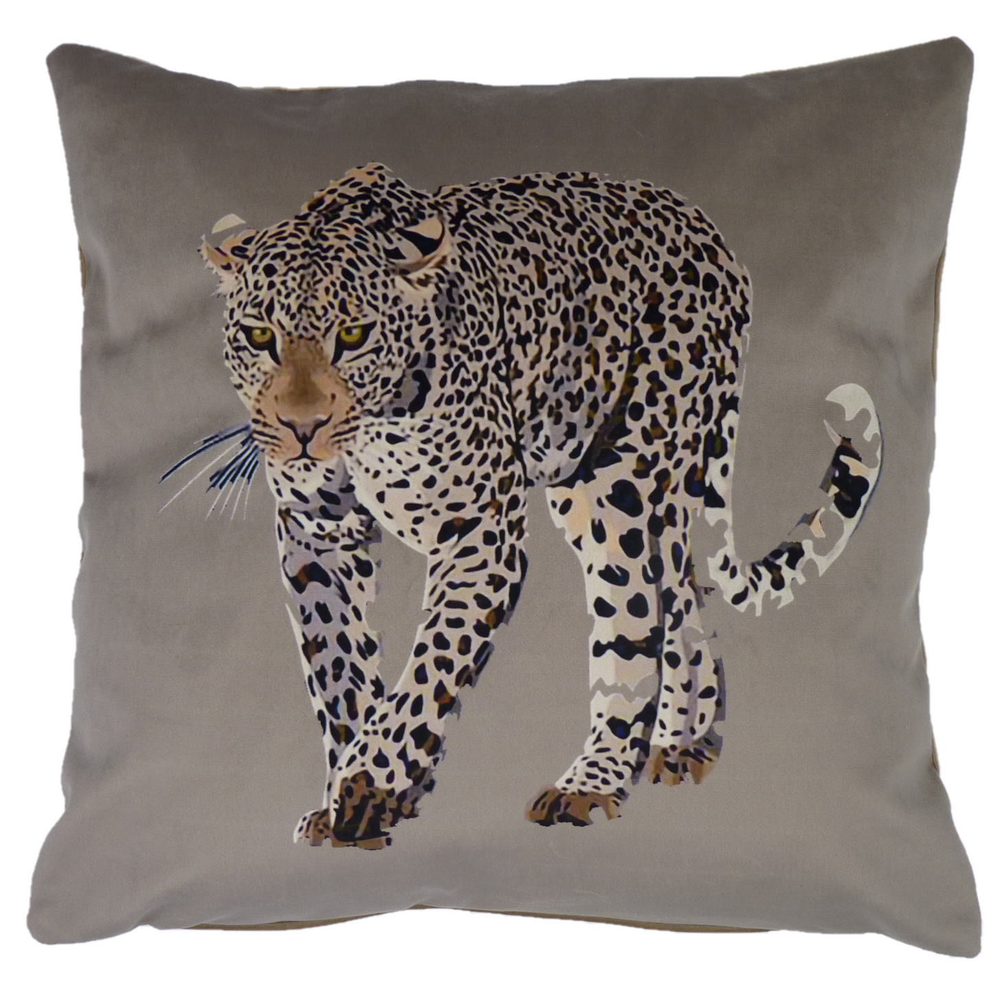 Printed Leopard Natural Velvet Cushion Cover (45cm x 45cm)