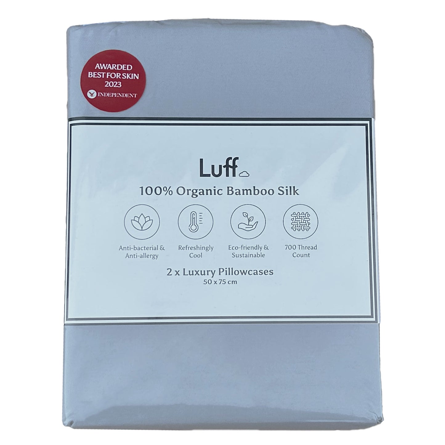 Luff Grey Organic Bamboo Silk 700TC Pillowcases