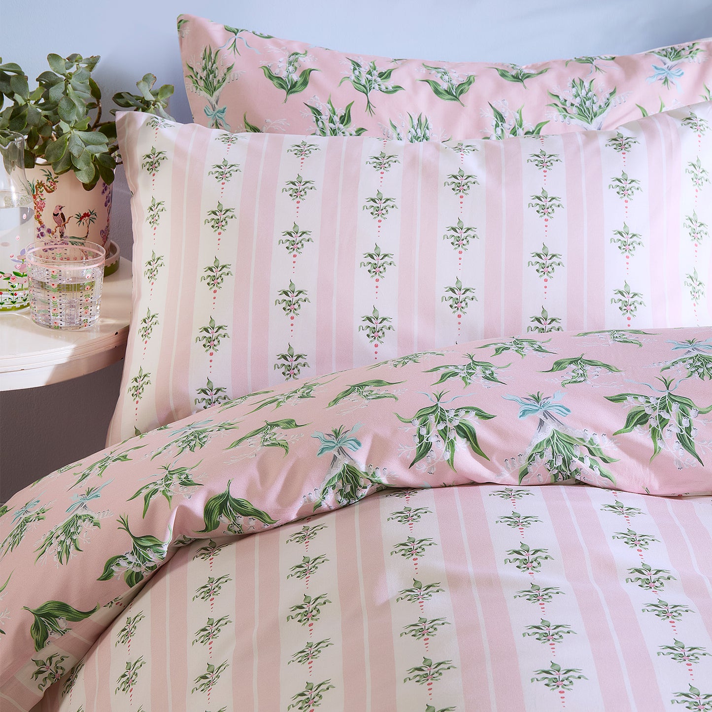 Cath Kidston Lily Of The Valley Soft Pink 180TC Cotton Duvet Set