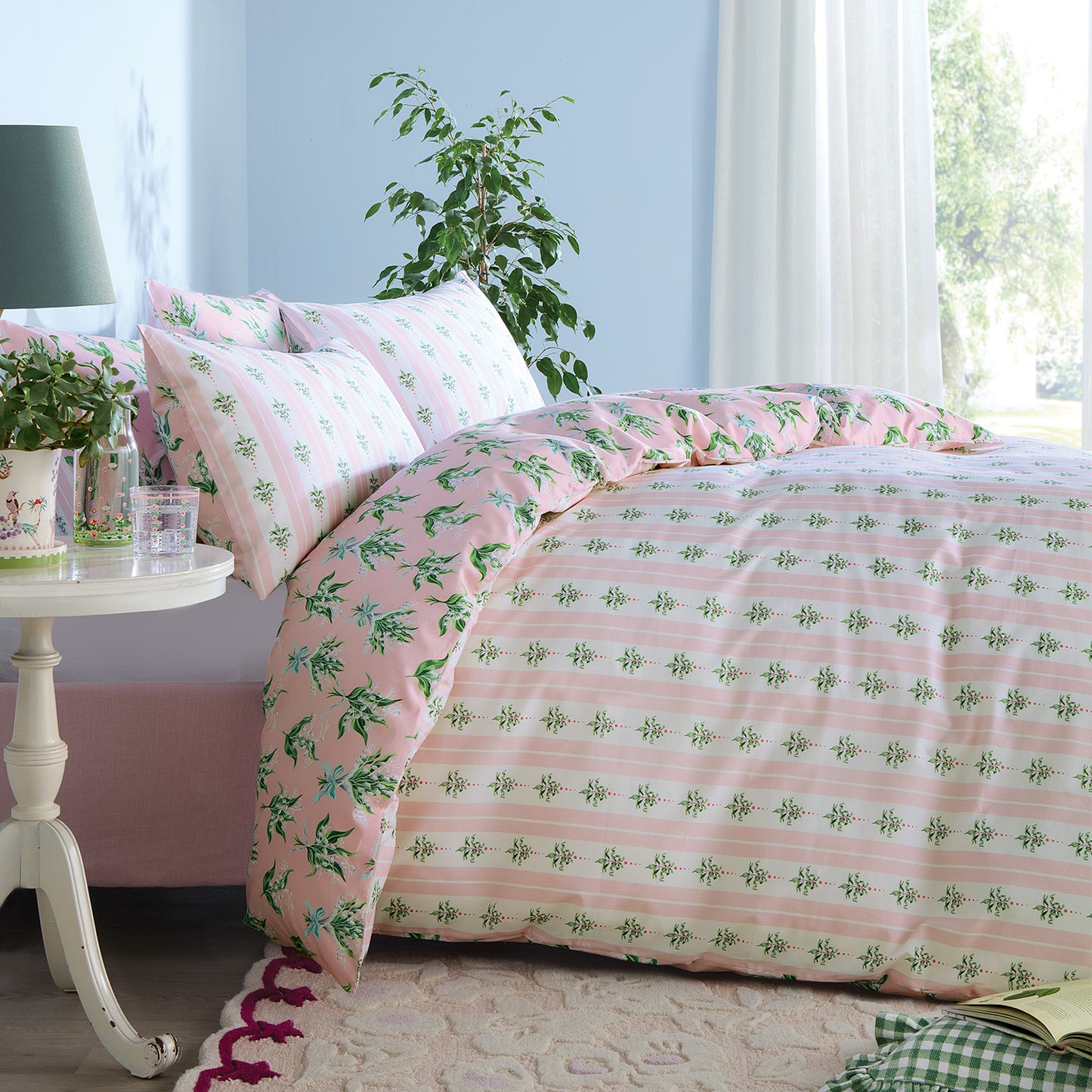 Cath Kidston Lily Of The Valley Soft Pink 180TC Cotton Duvet Set