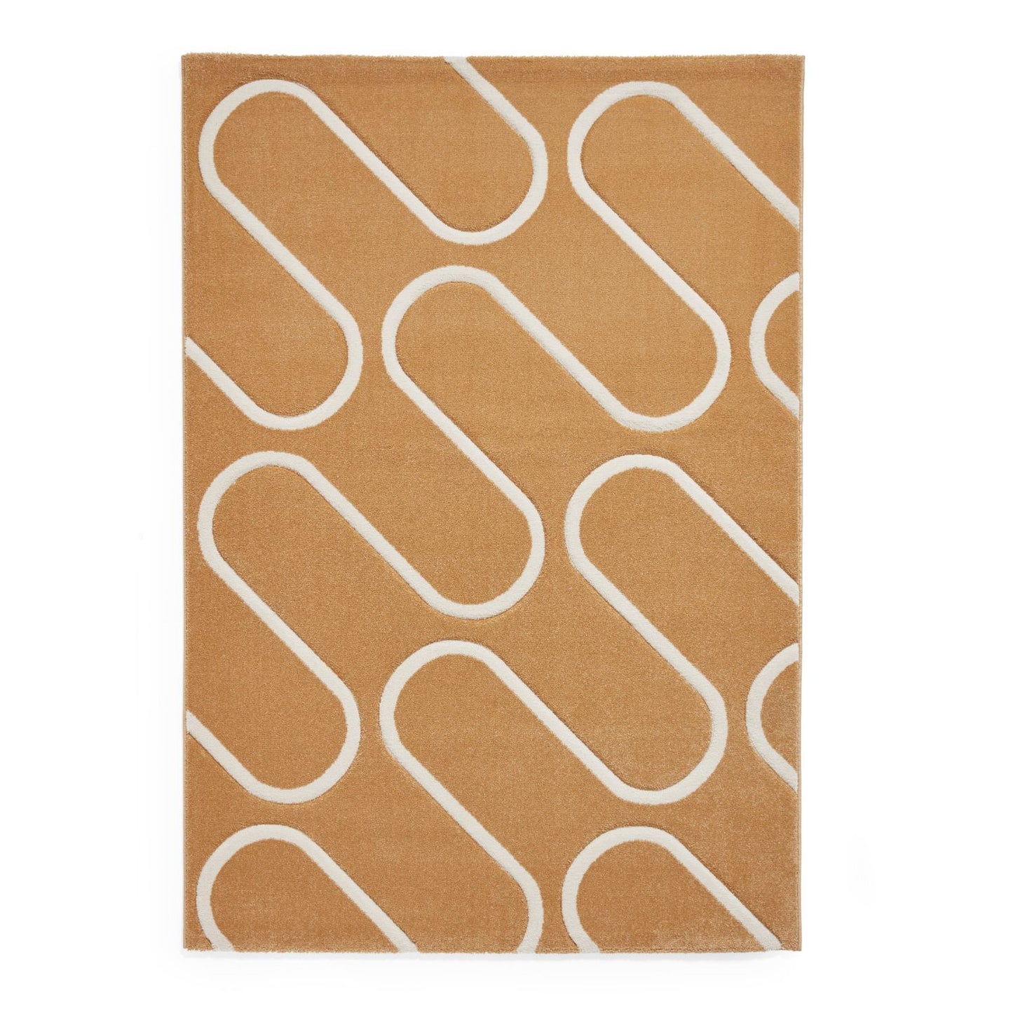 Catherine Lansfield Linear Curve Ochre Rug