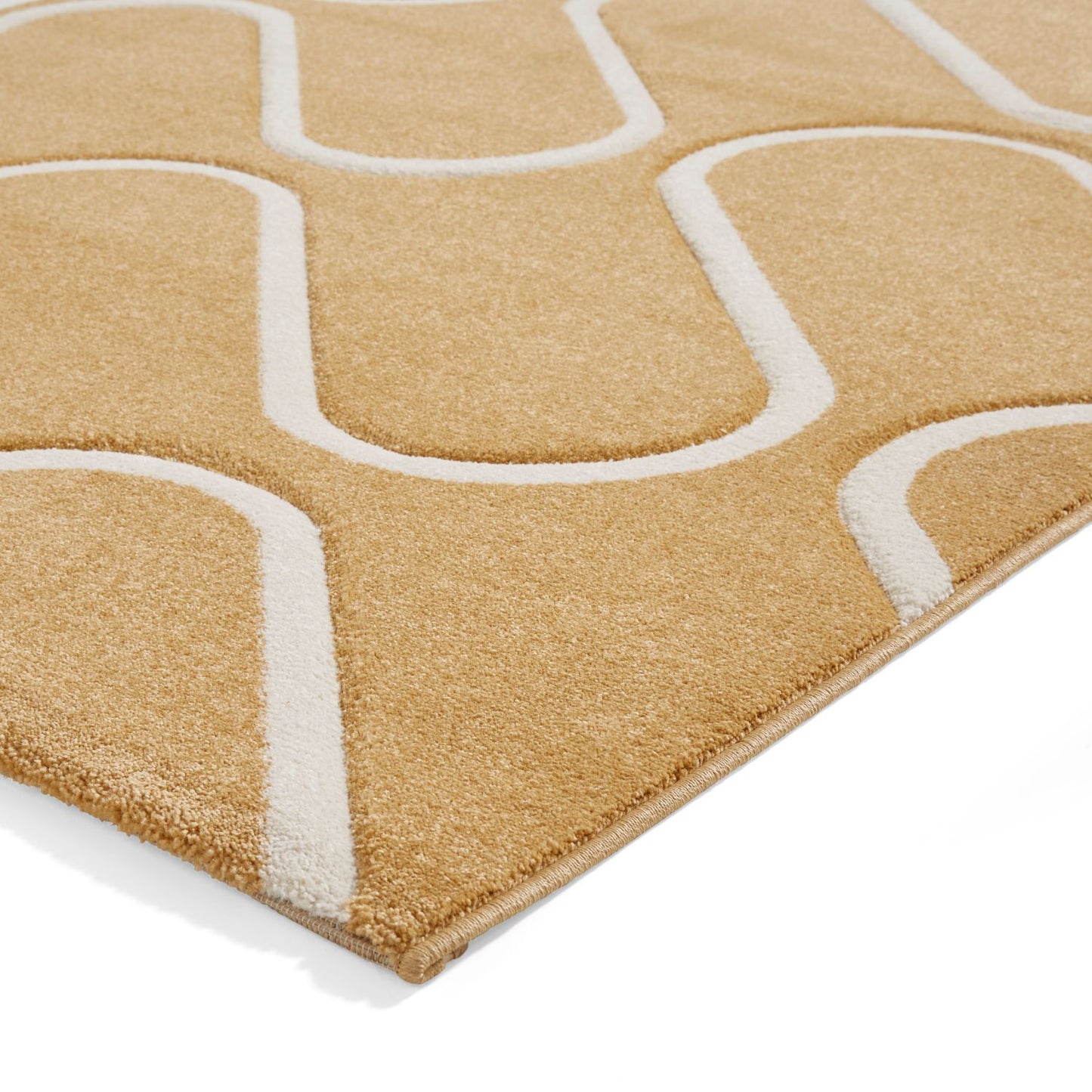 Catherine Lansfield Linear Curve Ochre Rug