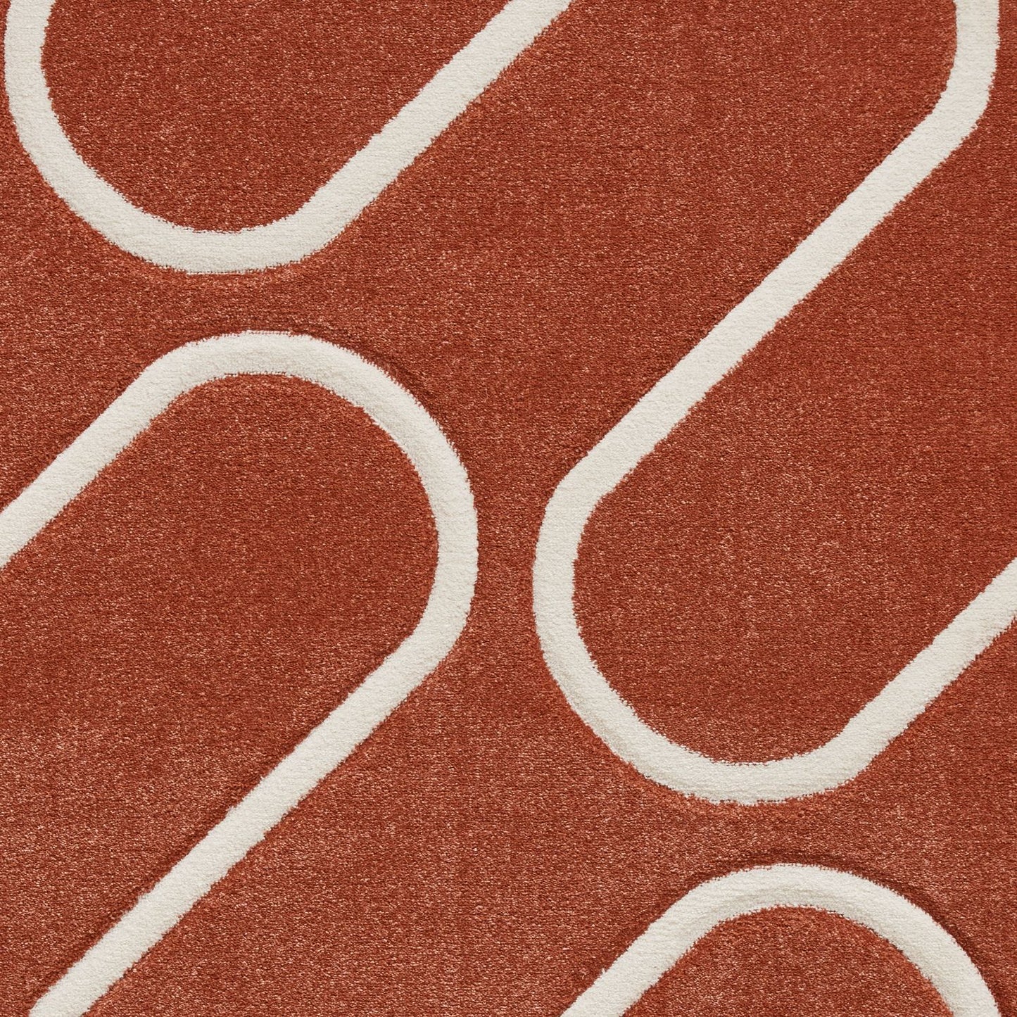 Catherine Lansfield Linear Curve Terracotta Rug