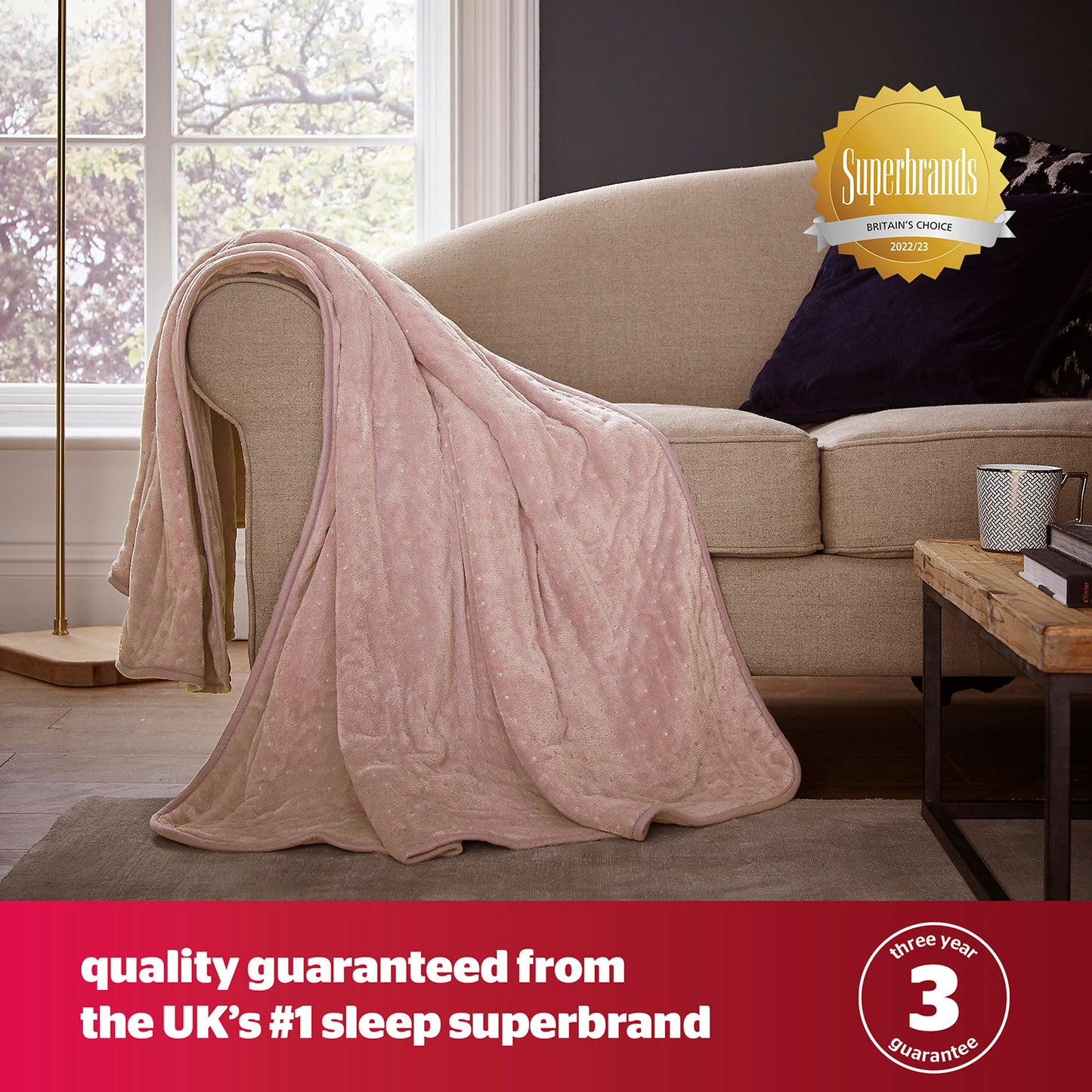 Silentnight Blush Comfort Control Luxury Heated Throw