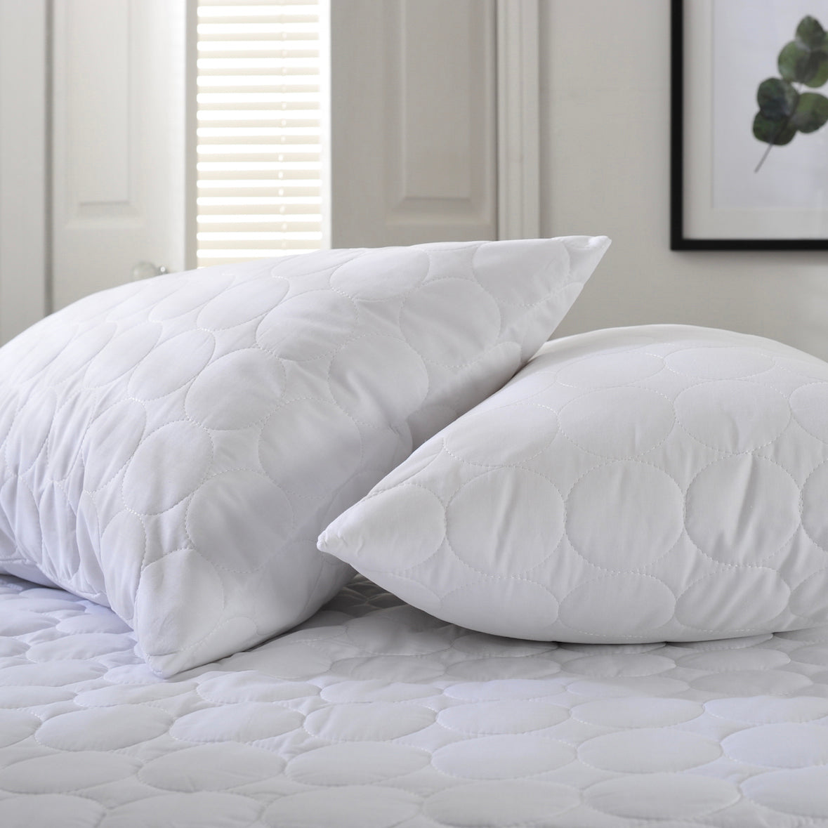 The Lyndon Company Luxury Cotton Quilted Pillow Protector Pair