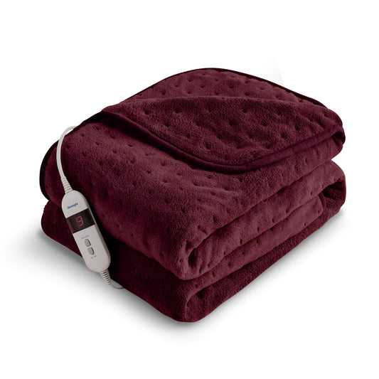 Silentnight Luxury Berry Fleece Heated Throw