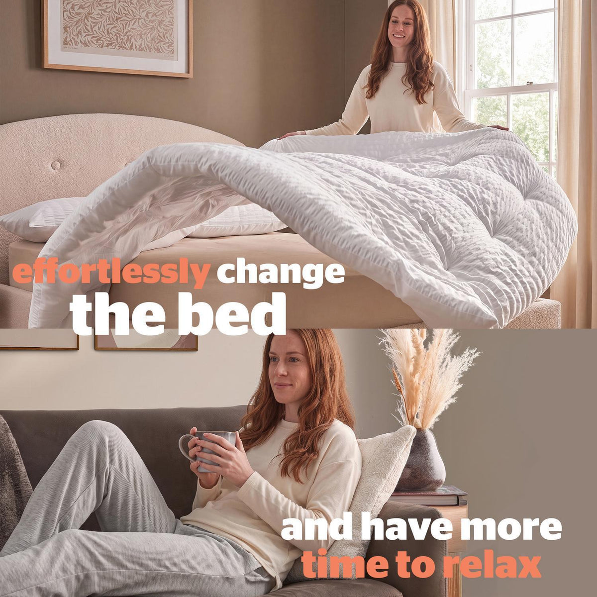 Silentnight White Seersucker 10.5 Tog Coverless Duvet and Pillowcase Set
