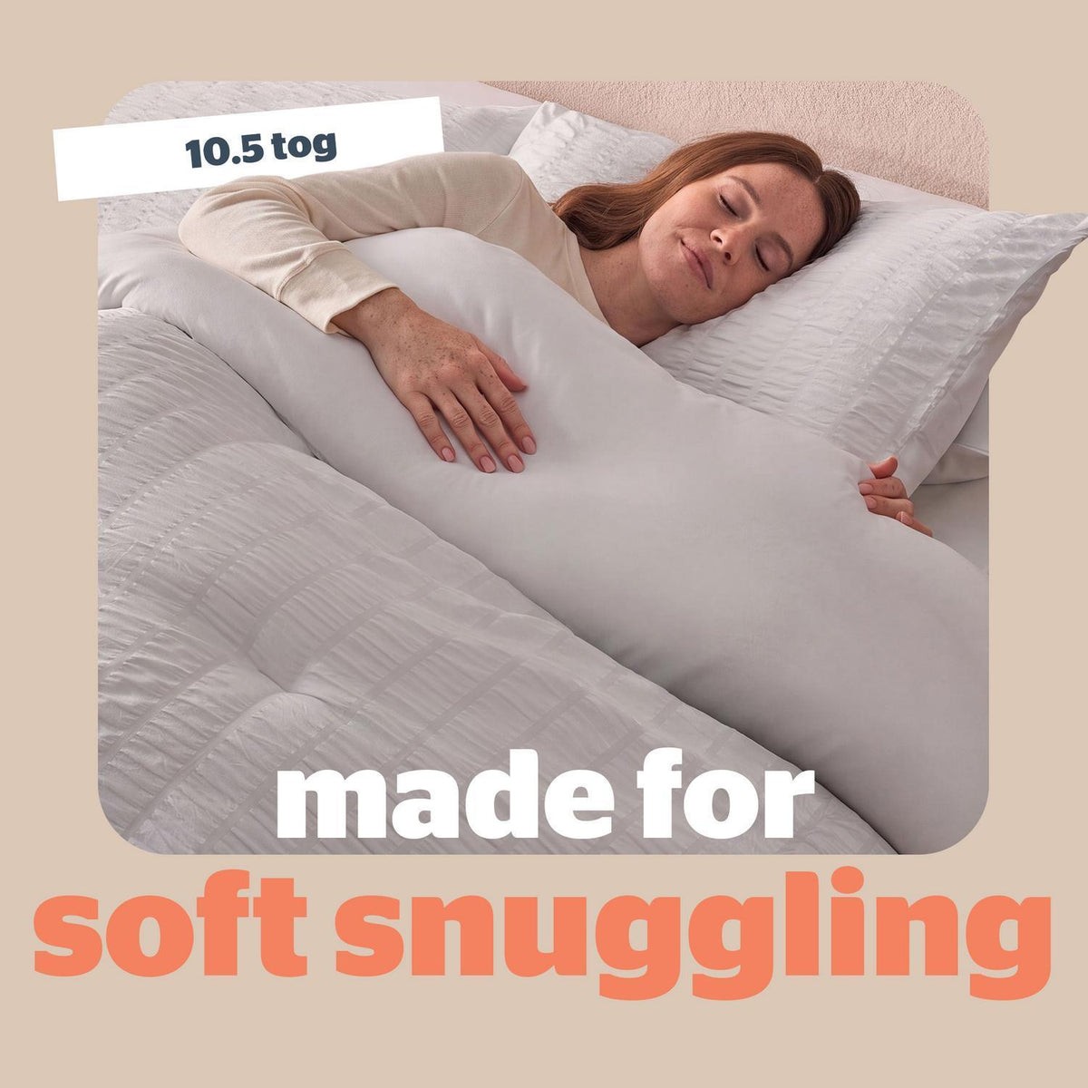 Silentnight White Seersucker 10.5 Tog Coverless Duvet and Pillowcase Set