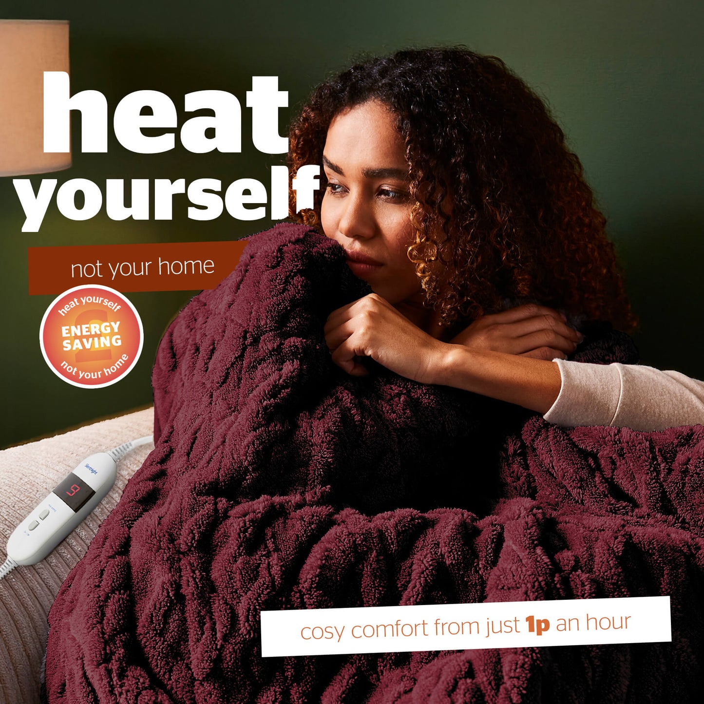 Silentnight Luxury Super Cosy Berry Heated Throw