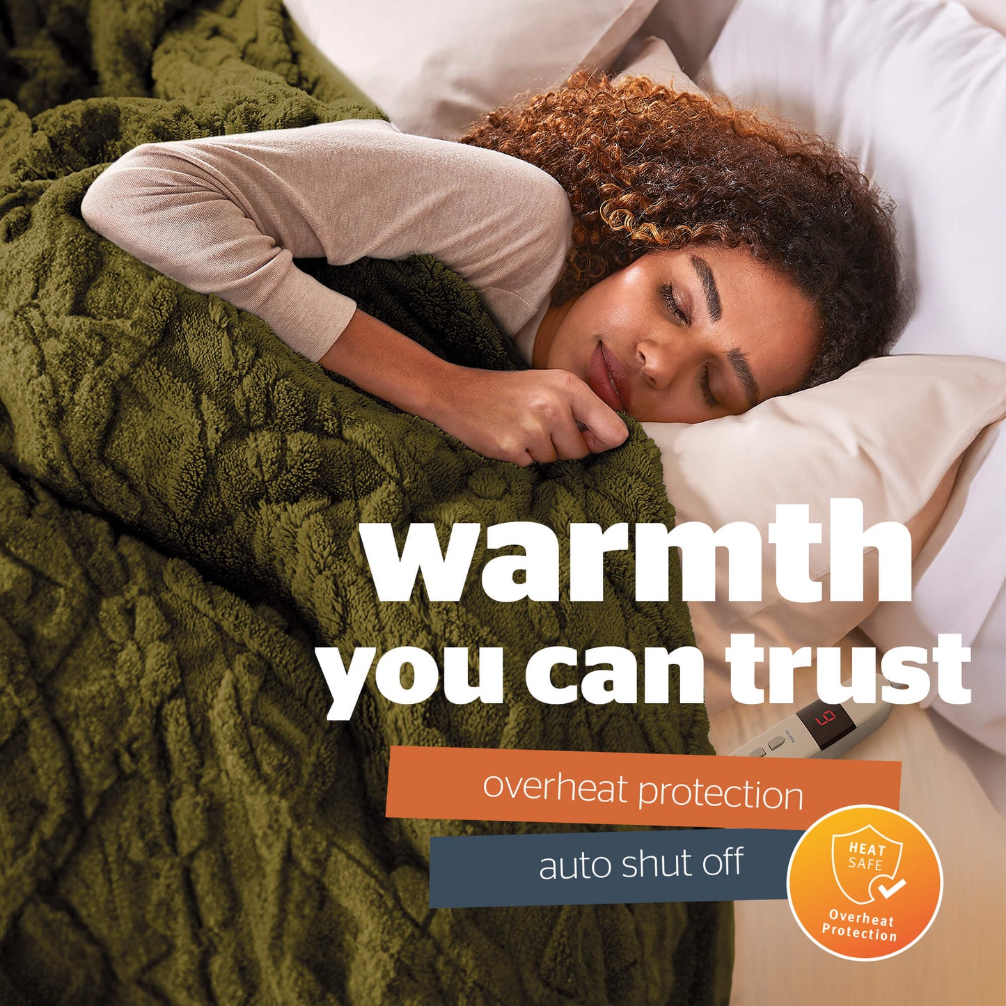 Silentnight Luxury Super Cosy Green Heated Throw