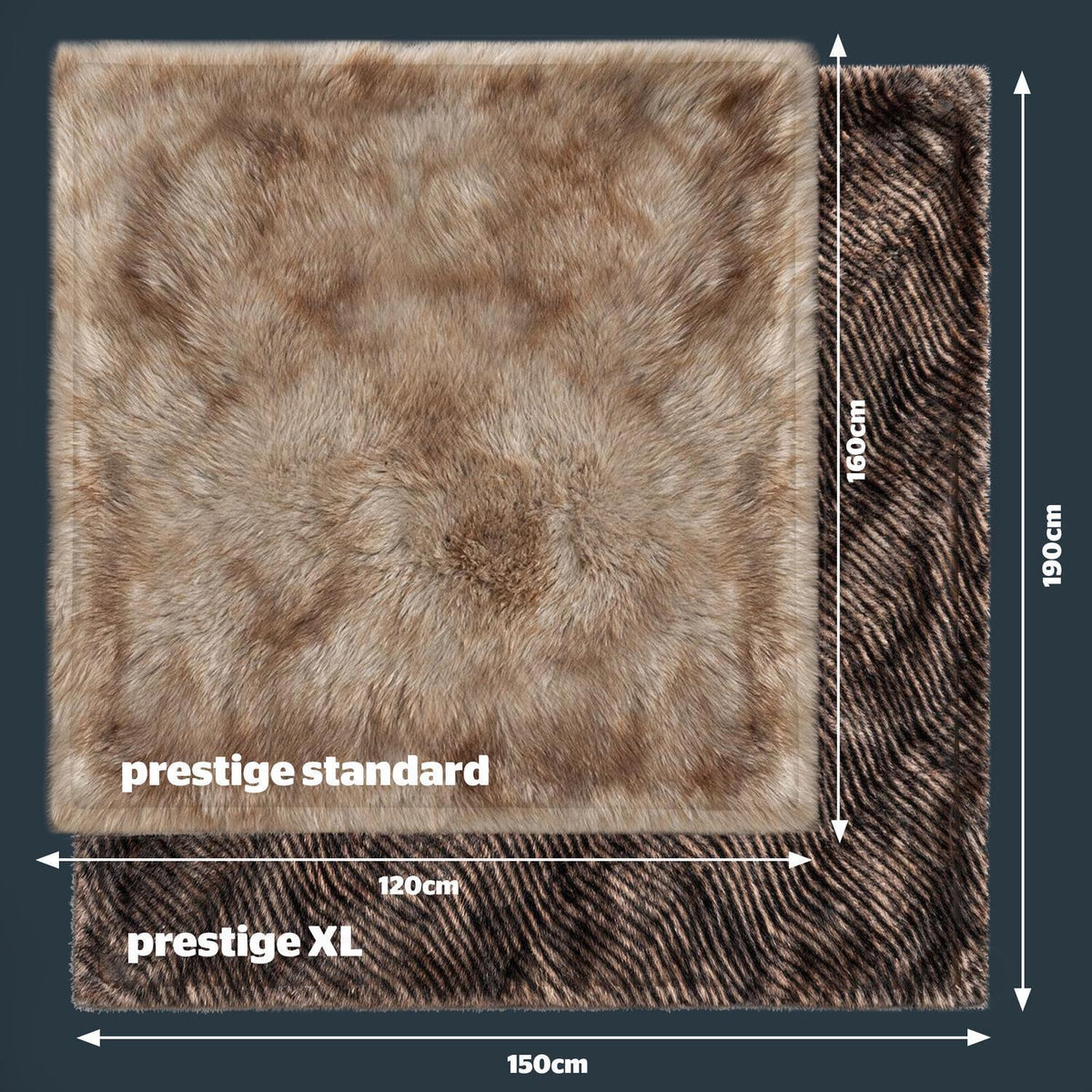 Silentnight Prestige Brown Printed XL Faux Fur Heated Throw
