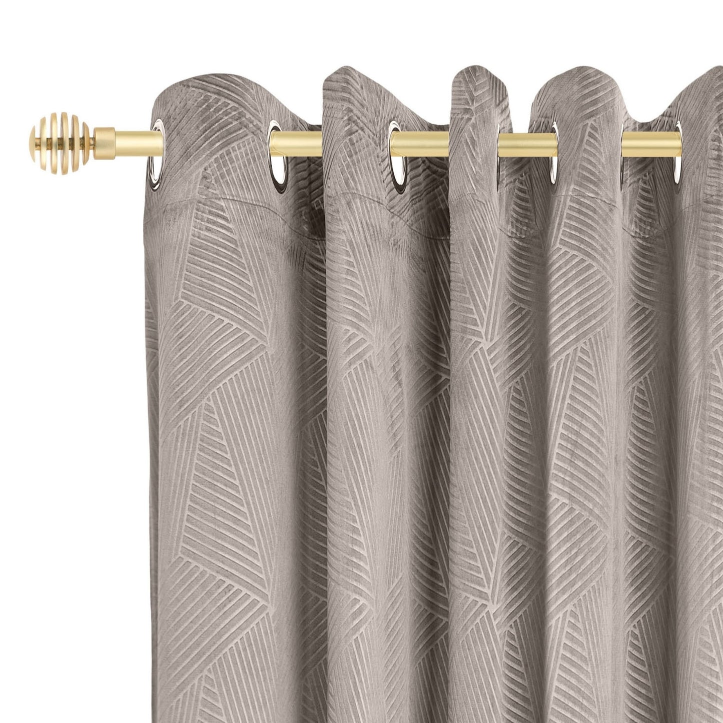 Sliced Metal Extendable Matt Gold Curtain Pole