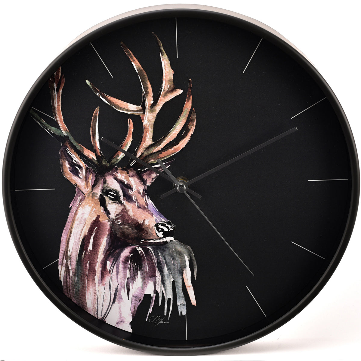 Meg Hawkins Stag Round Wall Clock