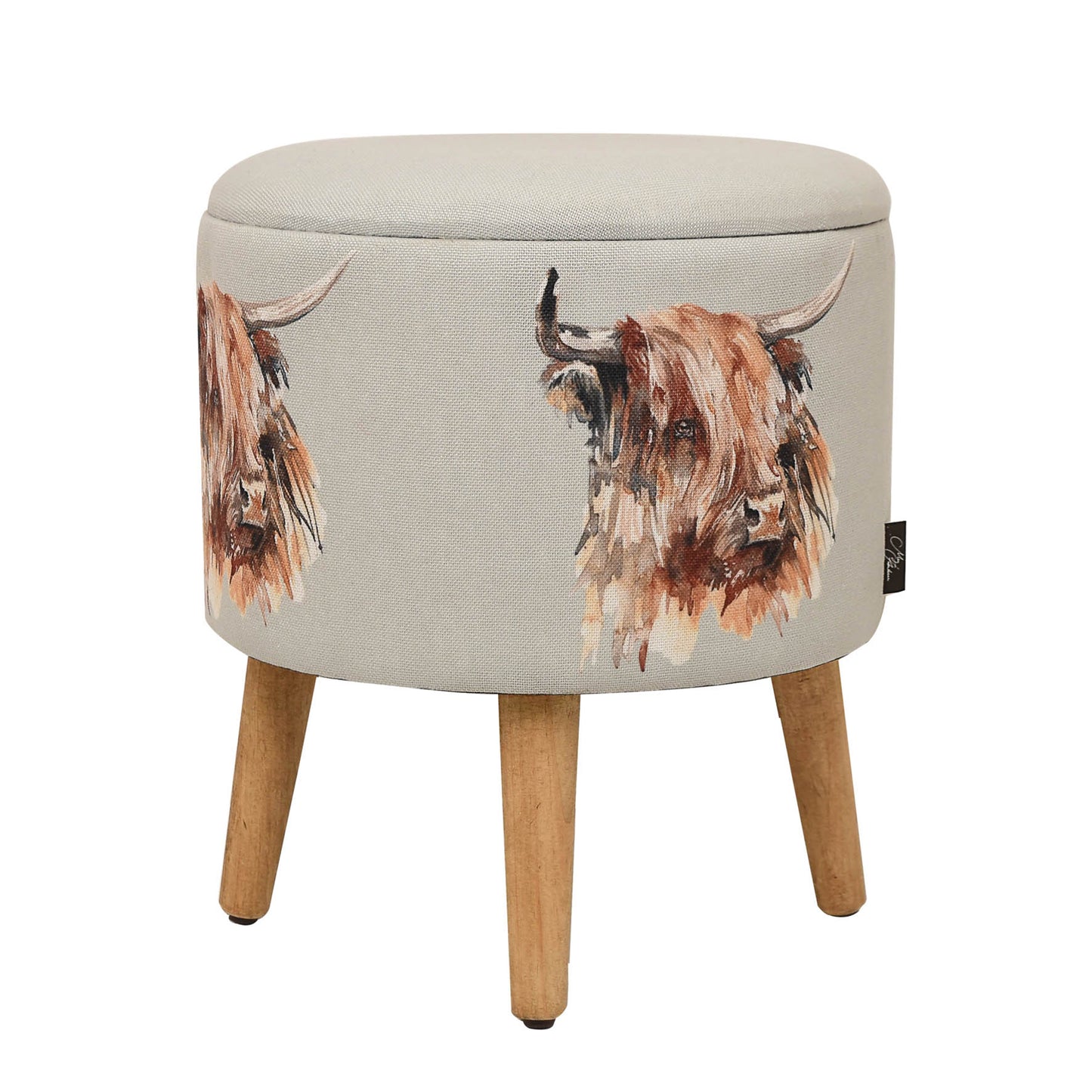 Meg Hawkins Highland Cow Storage Footstool