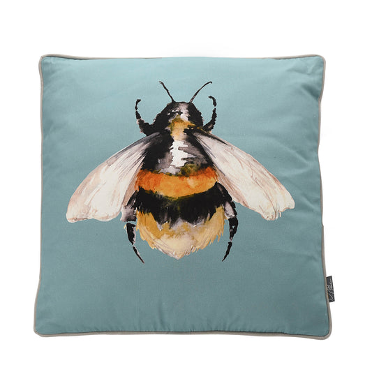 Meg Hawkins Blue Printed Bee Cushion (40cm) MH1063