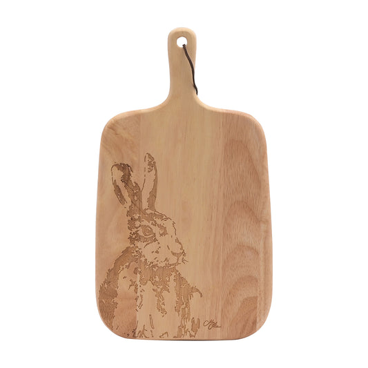 Meg Hawkins Hare Rubber Wood Engraved Board