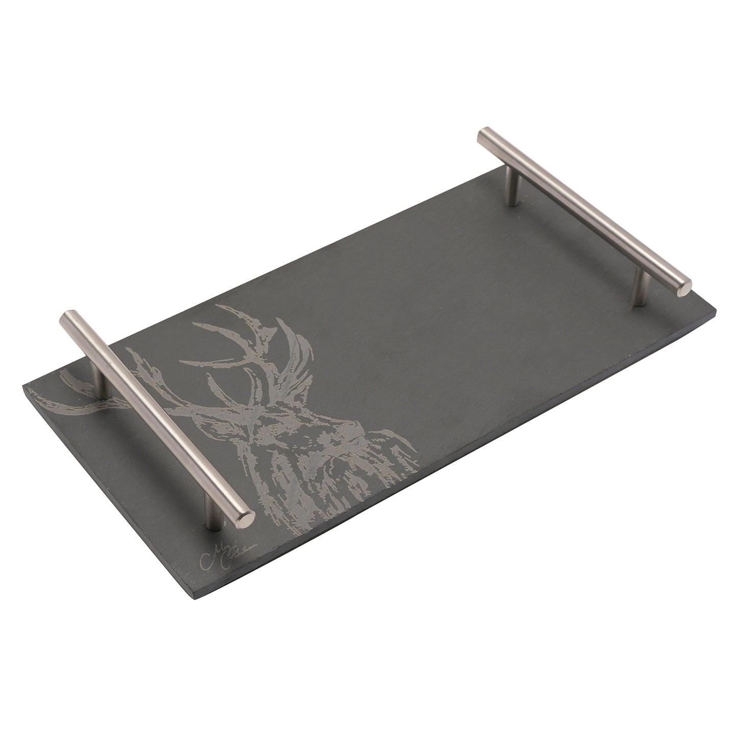 Meg Hawkins Stag Slate Tray with Handles (30x15cm)