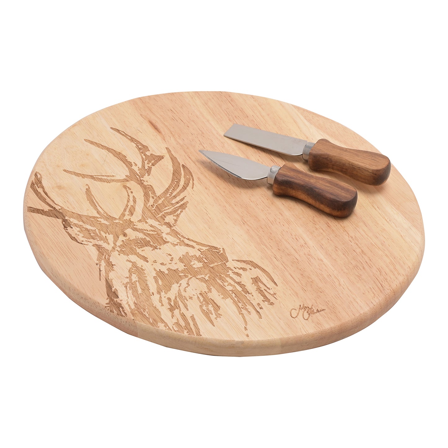 Meg Hawkins Stag Round Cheese Board and Knife Set