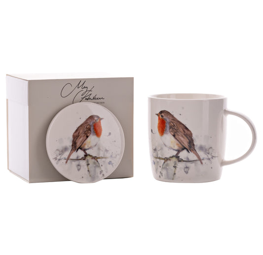 Meg Hawkins Robin Mug and Coaster Set