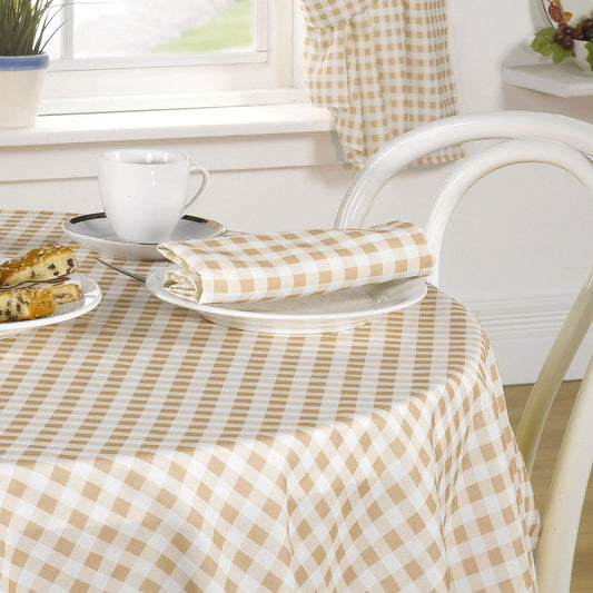 Molly Gingham Beige Check Napkins (Pack of 4)