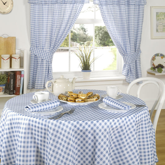 Molly Gingham Blue Tablecloth