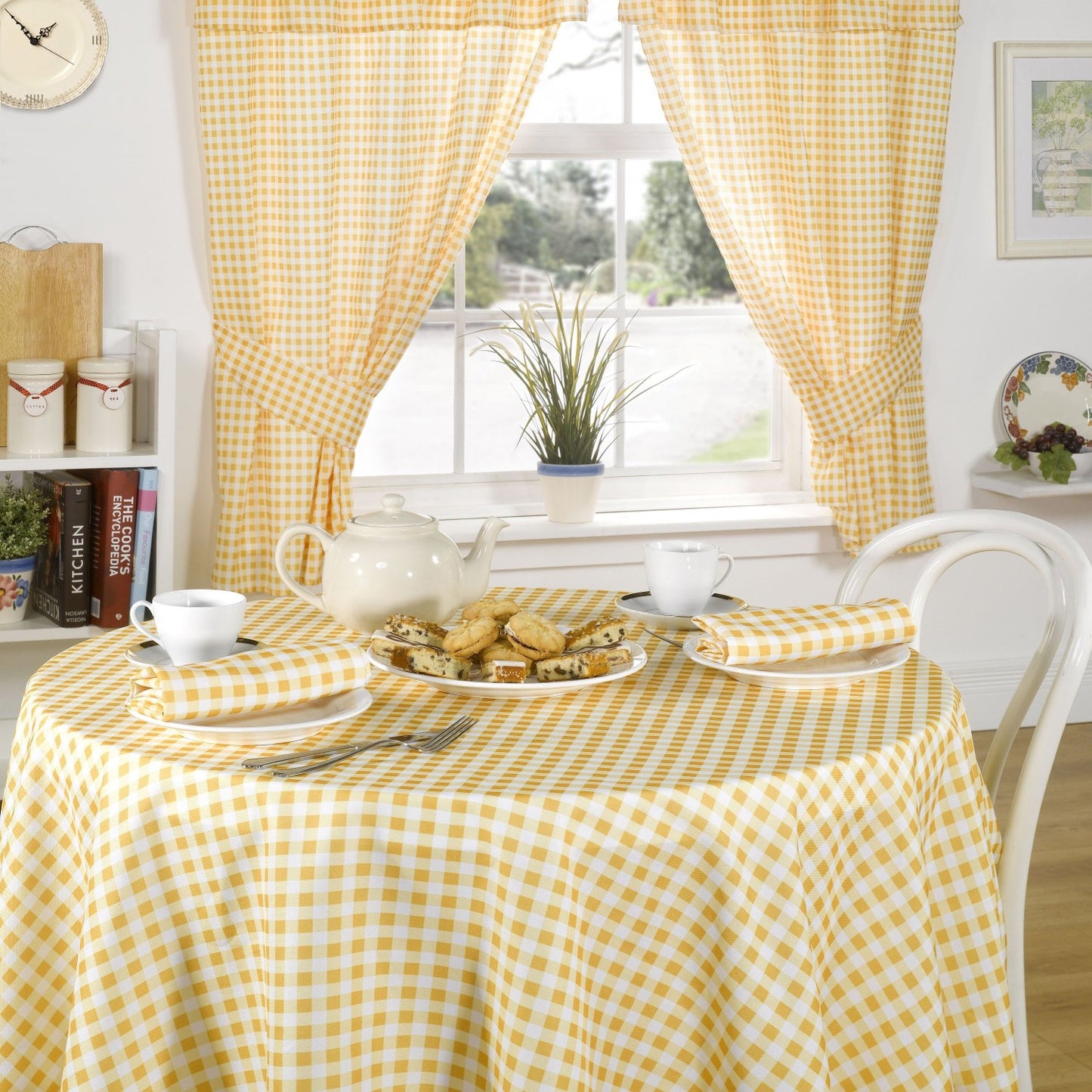 Molly Gingham Lemon Yellow Tablecloth