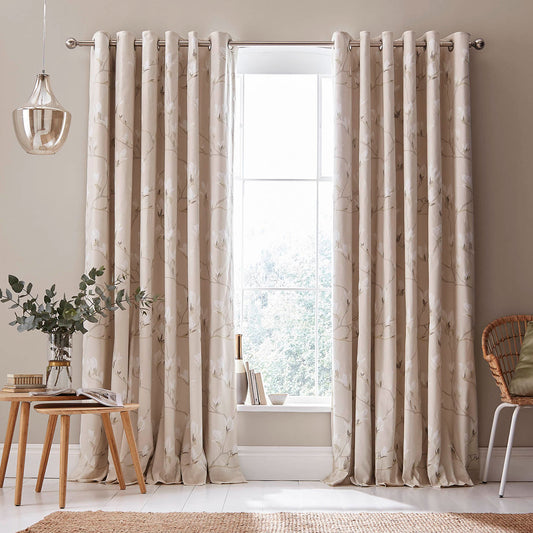 Laura Ashley Magnolia Grove Natural Eyelet Curtains