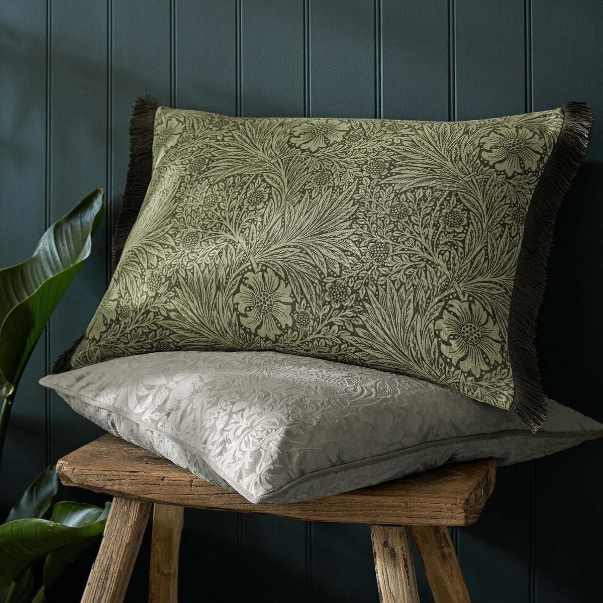 William Morris At Home Marigold Olive Cushion (40cm x 60cm)