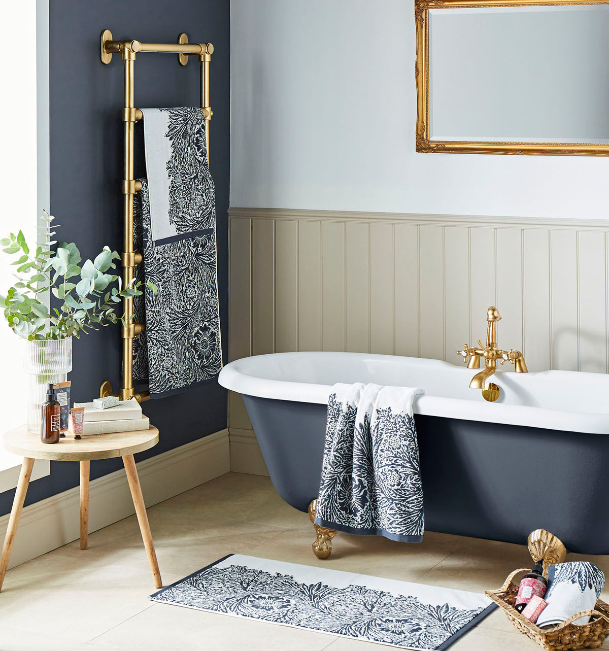 William Morris At Home Marigold Prussian Blue Towels