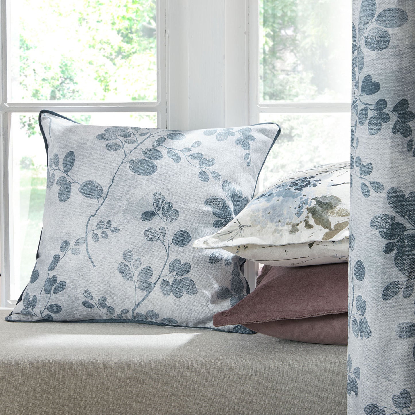 Laura Ashley Millhayes Smoke Blue Cushion