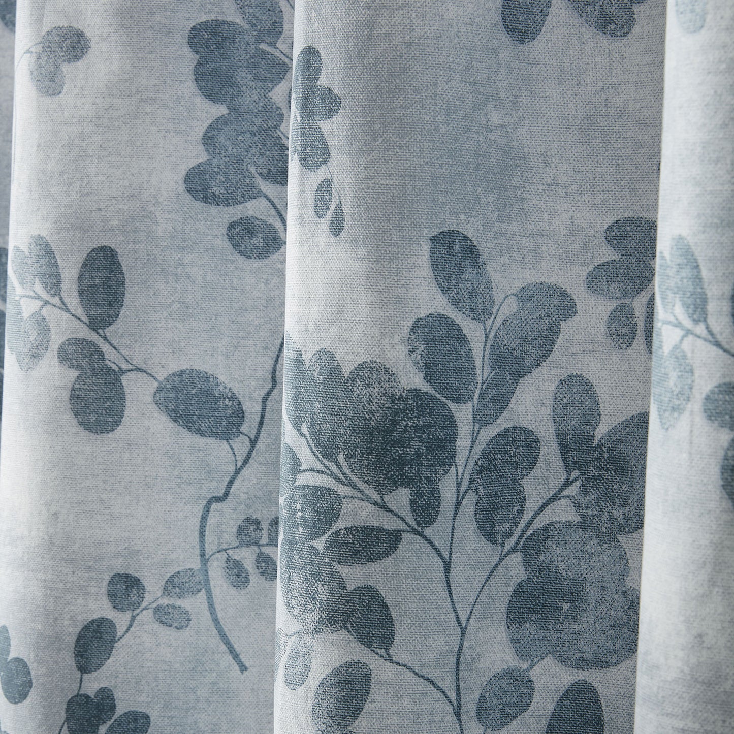 Laura Ashley Millhayes Smoke Blue Blackout Eyelet Curtains
