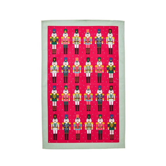 Nutcracker Parade Red Tea Towel Cotton