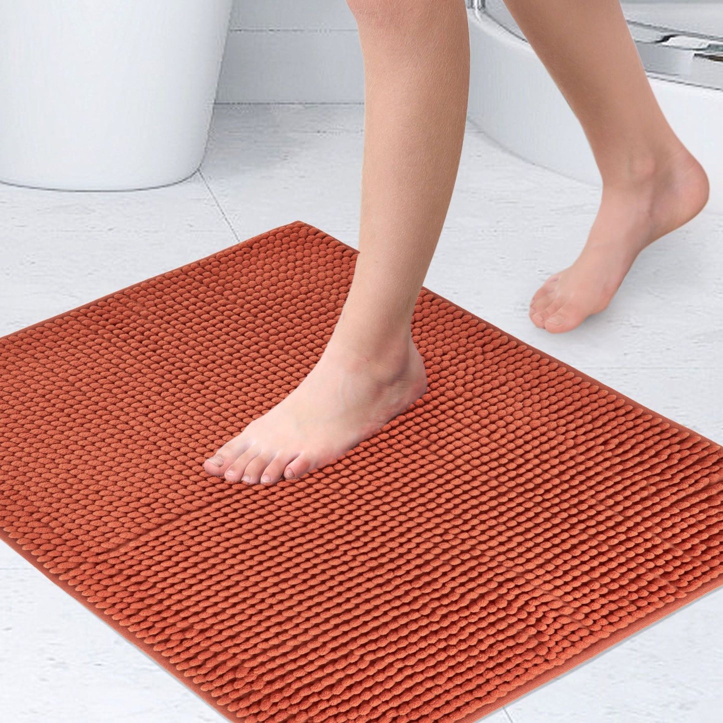 Noodle Orange Soft Touch Non-Slip Bath Mat