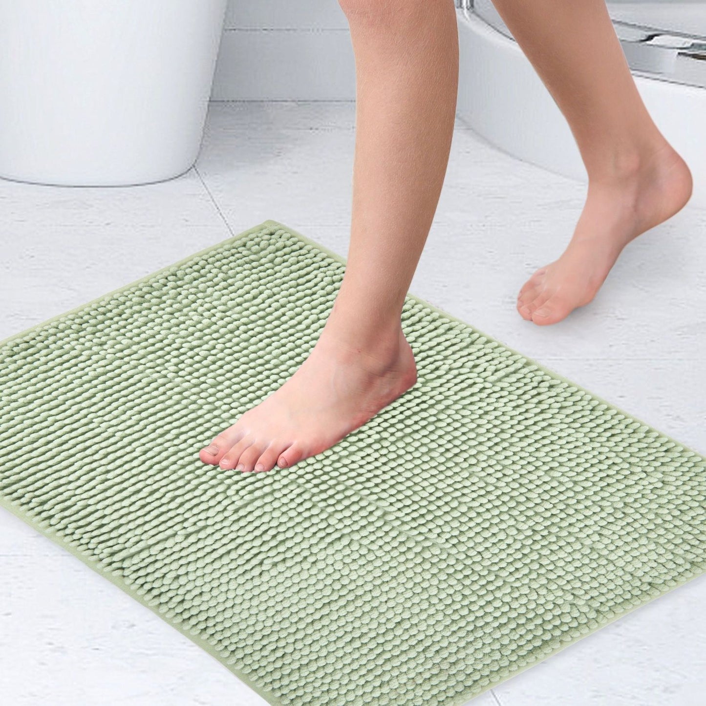 Noodle Green Soft Touch Non-Slip Bath Mat