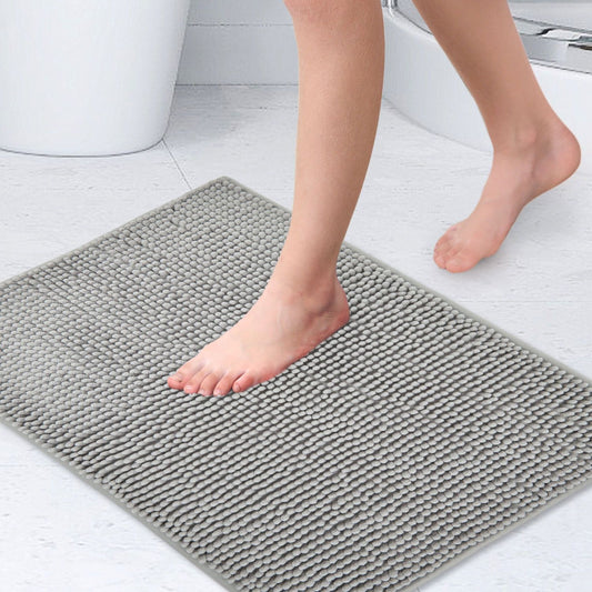 Noodle Silver Soft Touch Non-Slip Bath Mat