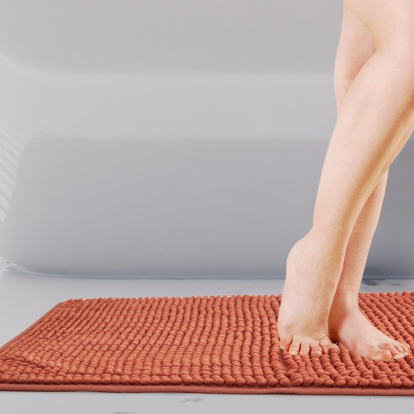 Noodle Orange Soft Touch Non-Slip Bath Mat