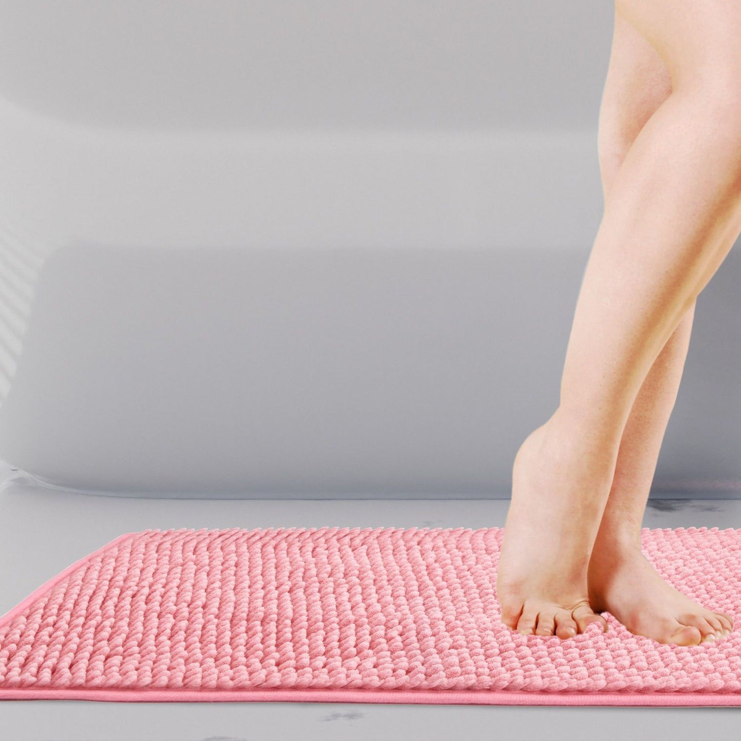 Noodle Pink Soft Touch Non-Slip Bath Mat