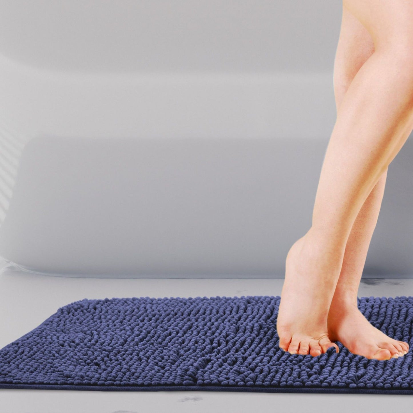 Noodle Navy Soft Touch Non-Slip Bath Mat