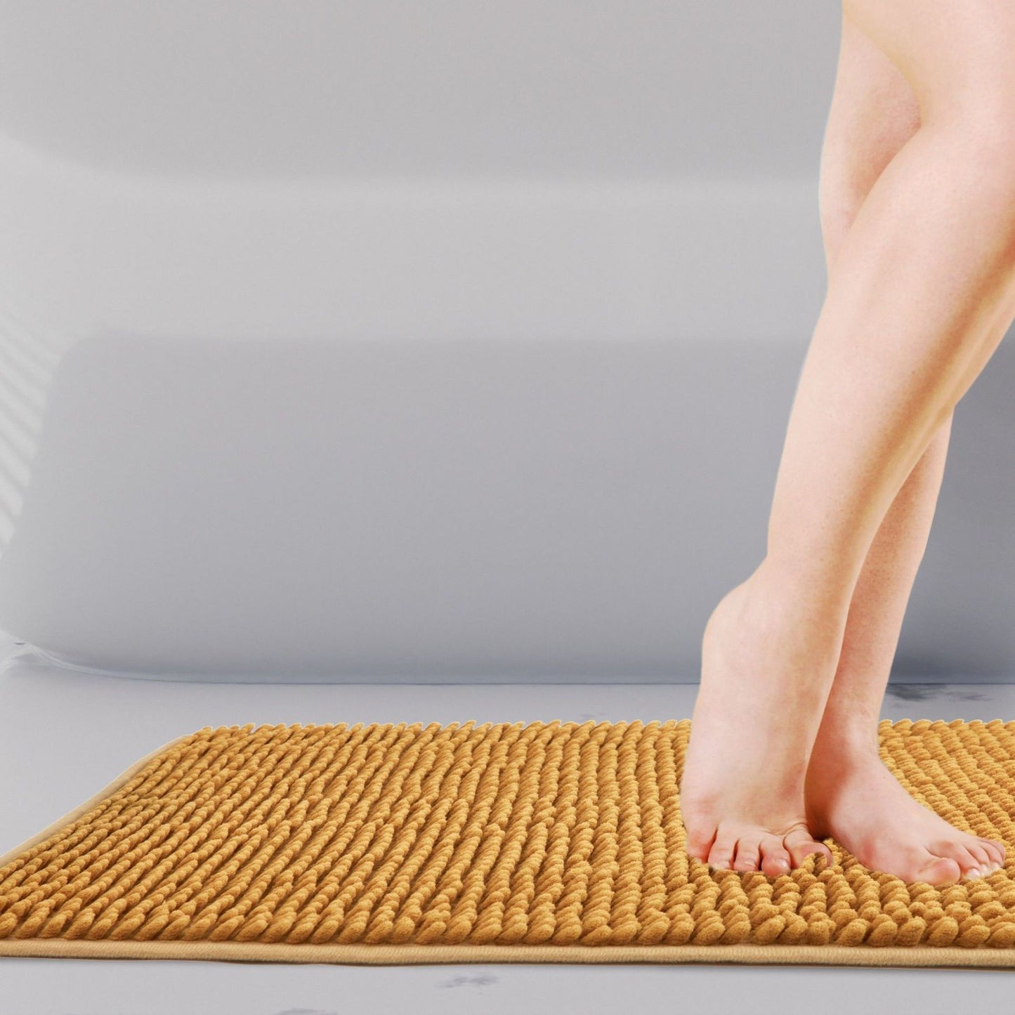 Noodle Yellow Soft Touch Non-Slip Bath Mat