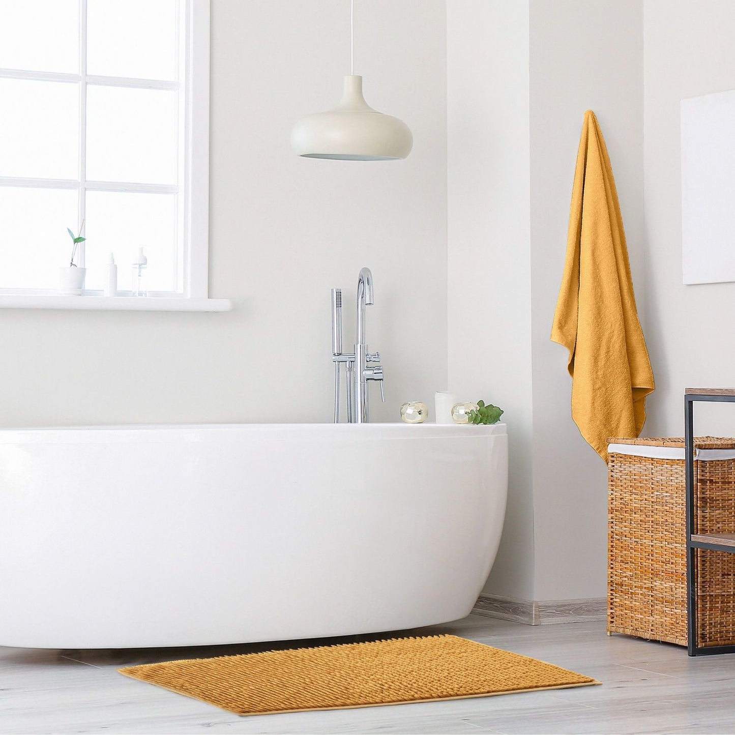 Noodle Yellow Soft Touch Non-Slip Bath Mat