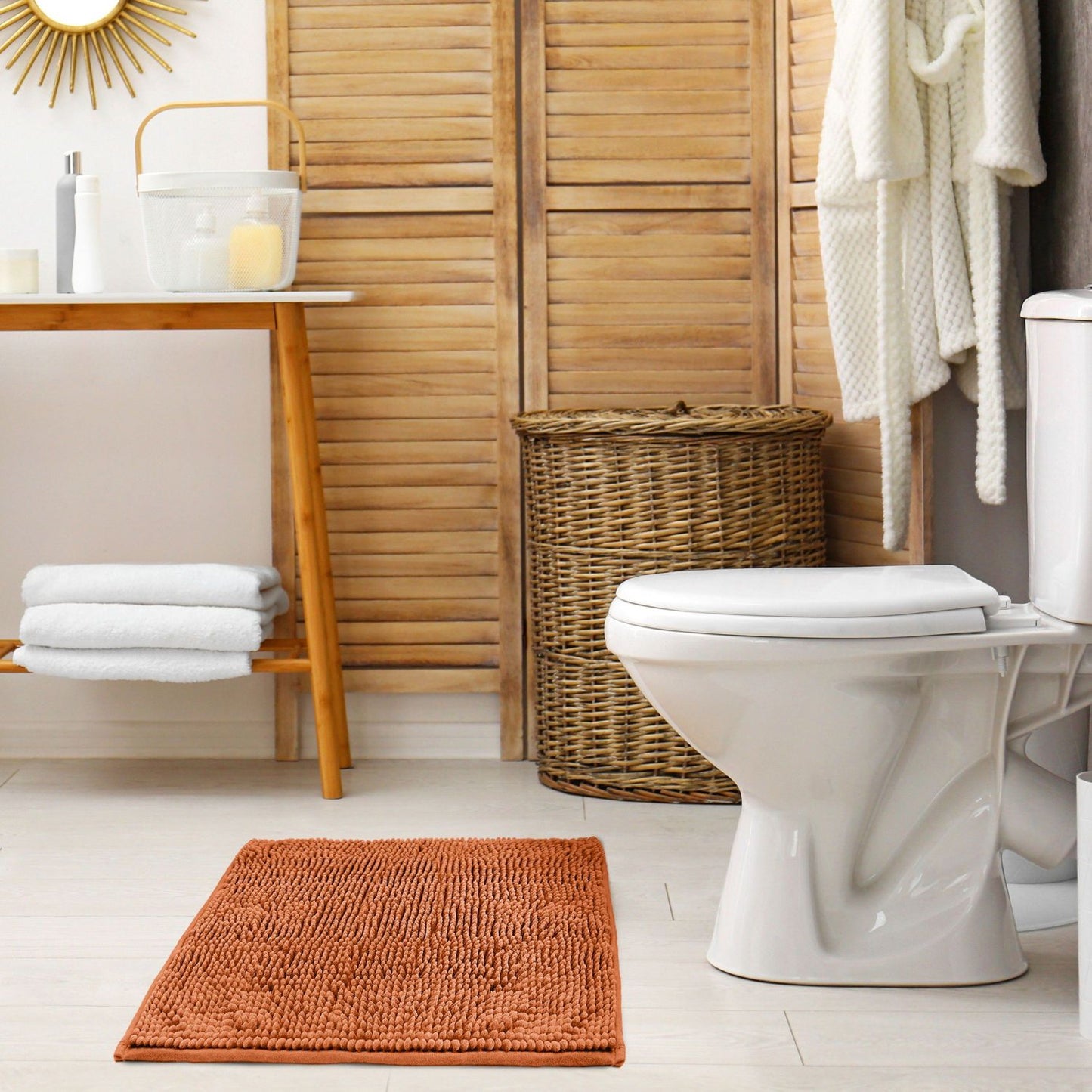 Noodle Orange Soft Touch Non-Slip Bath Mat