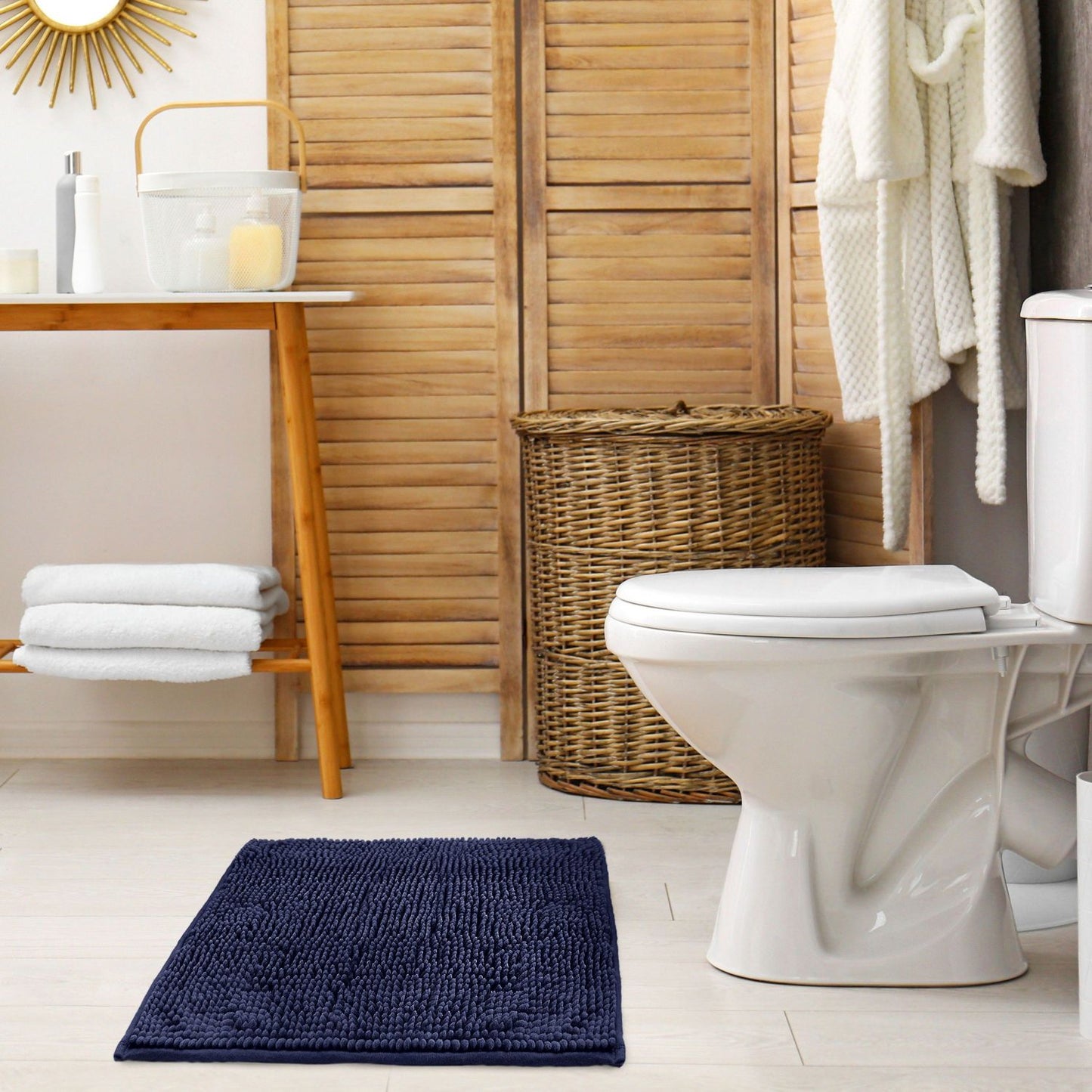 Noodle Navy Soft Touch Non-Slip Bath Mat