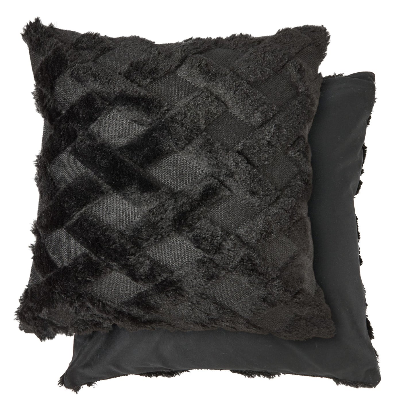 Nyla Black Soft Touch Tufted Hatch Cushion Cover (Pair)