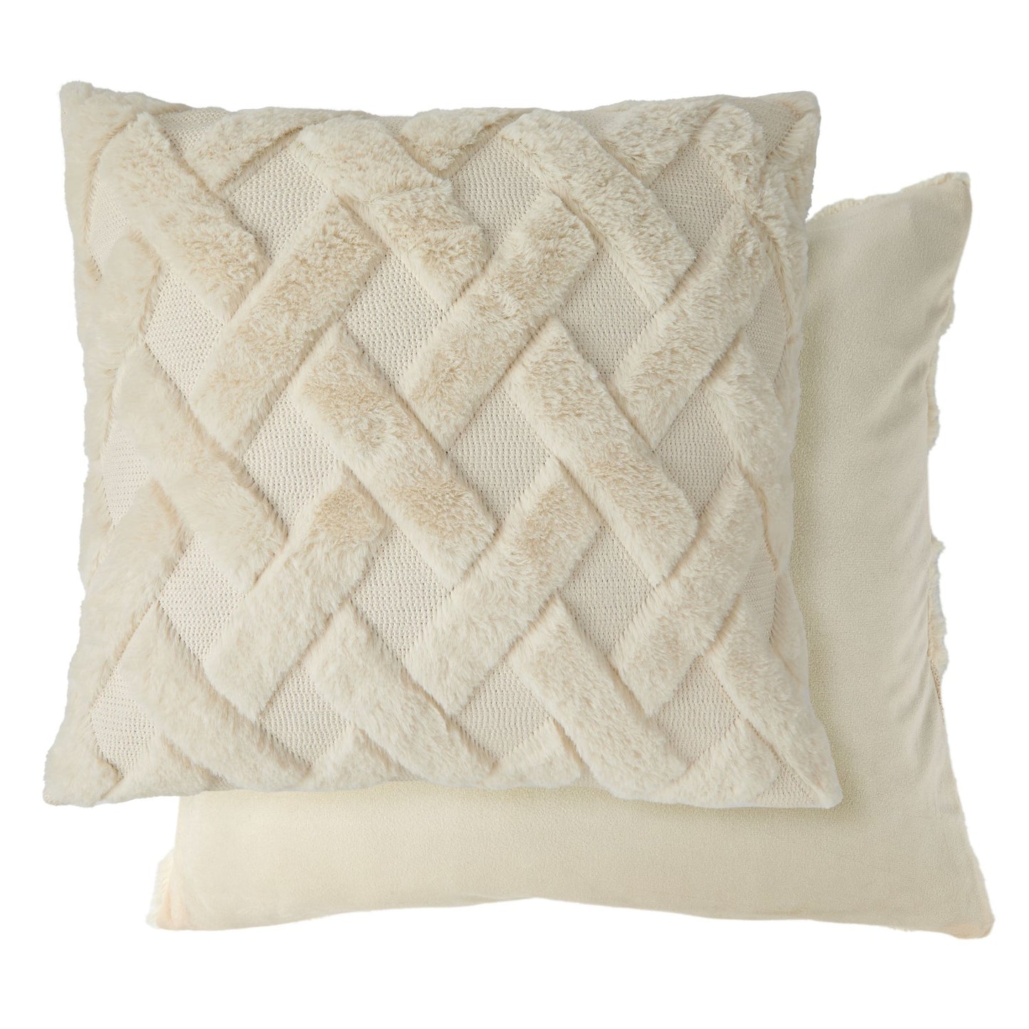 Nyla Cream Soft Touch Tufted Hatch Cushion Covers (Pair)