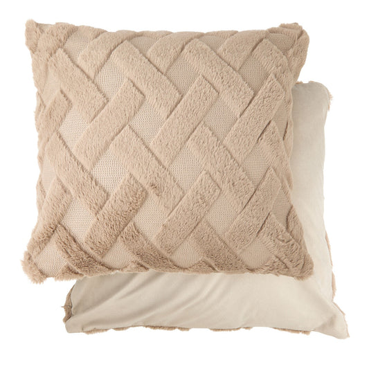 Nyla Taupe Soft Touch Tufted Hatch Cushion Covers (Pair)