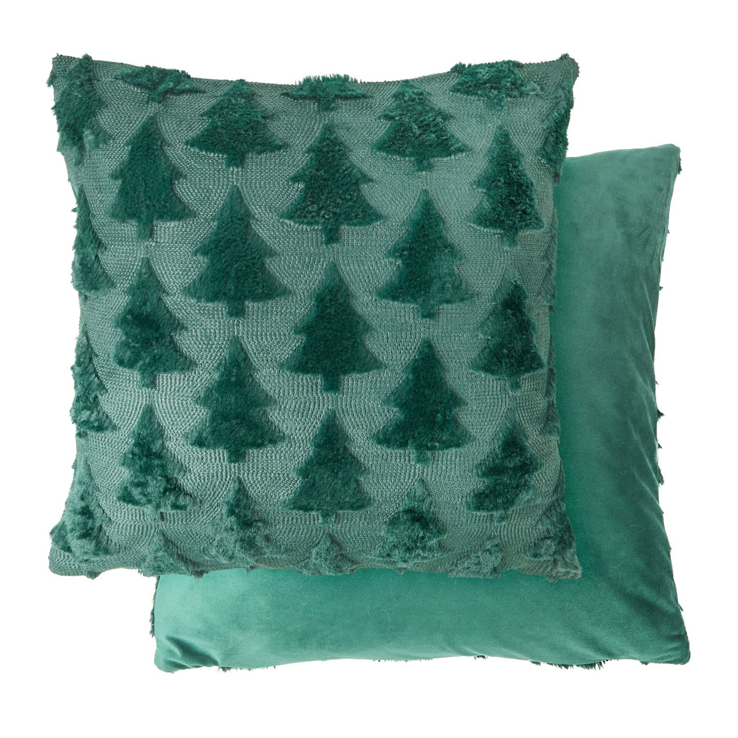 Nyla Green Soft Touch Christmas Tree Cushion Covers (Pair)