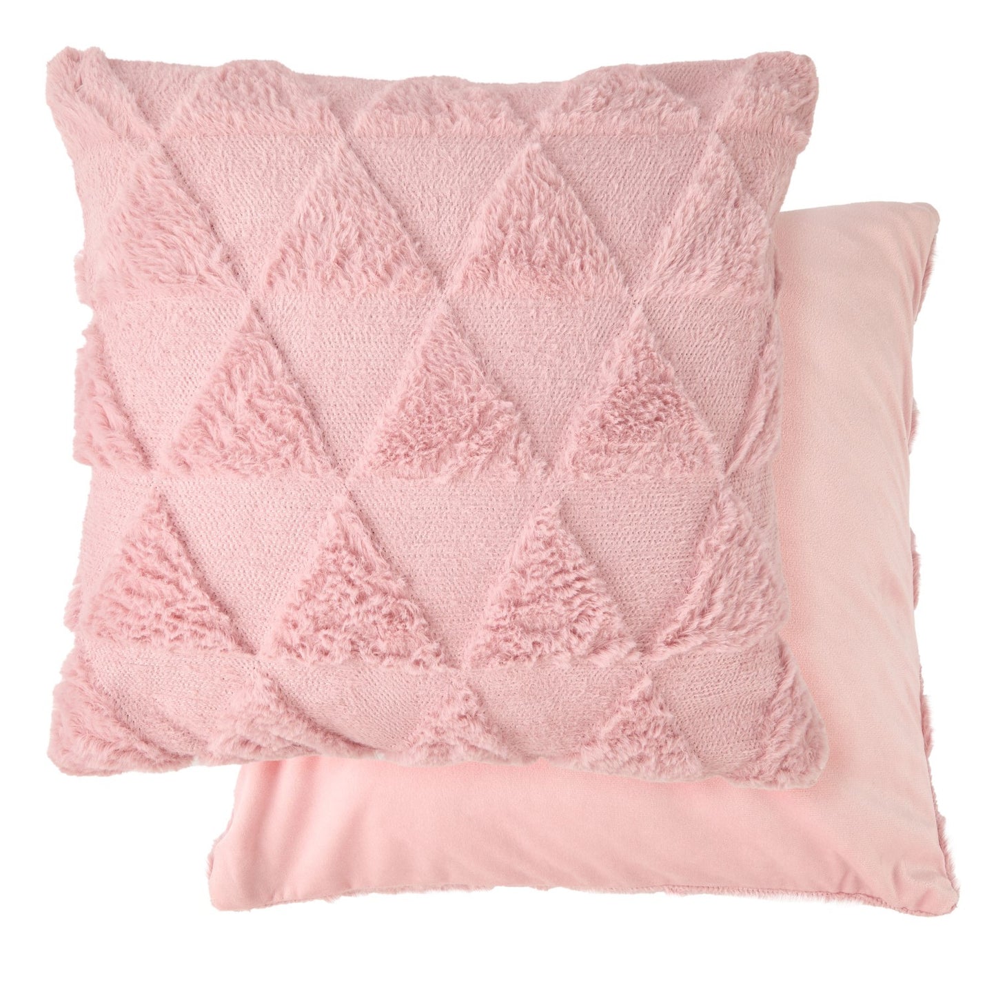 Nyla Blush Pink Soft Touch Geometric Tufted Cushion Covers (Pair)