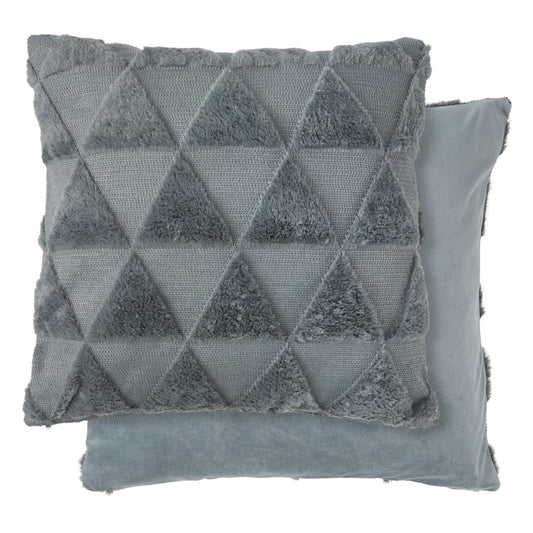 Nyla Charcoal Soft Touch Geometric Tufted Cushion Covers (Pair)