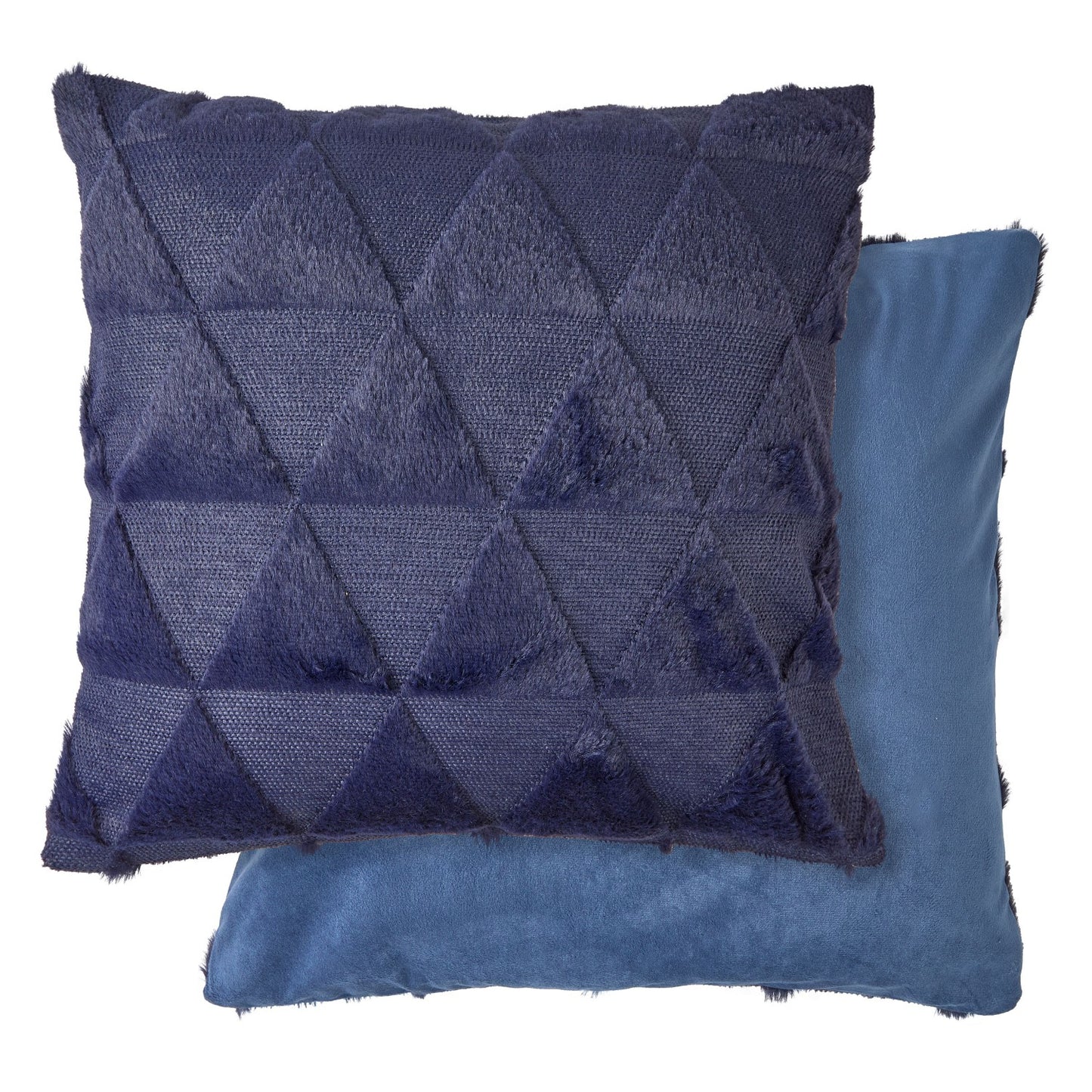 Nyla Navy Blue Soft Touch Geometric Tufted Cushion Covers (Pair)