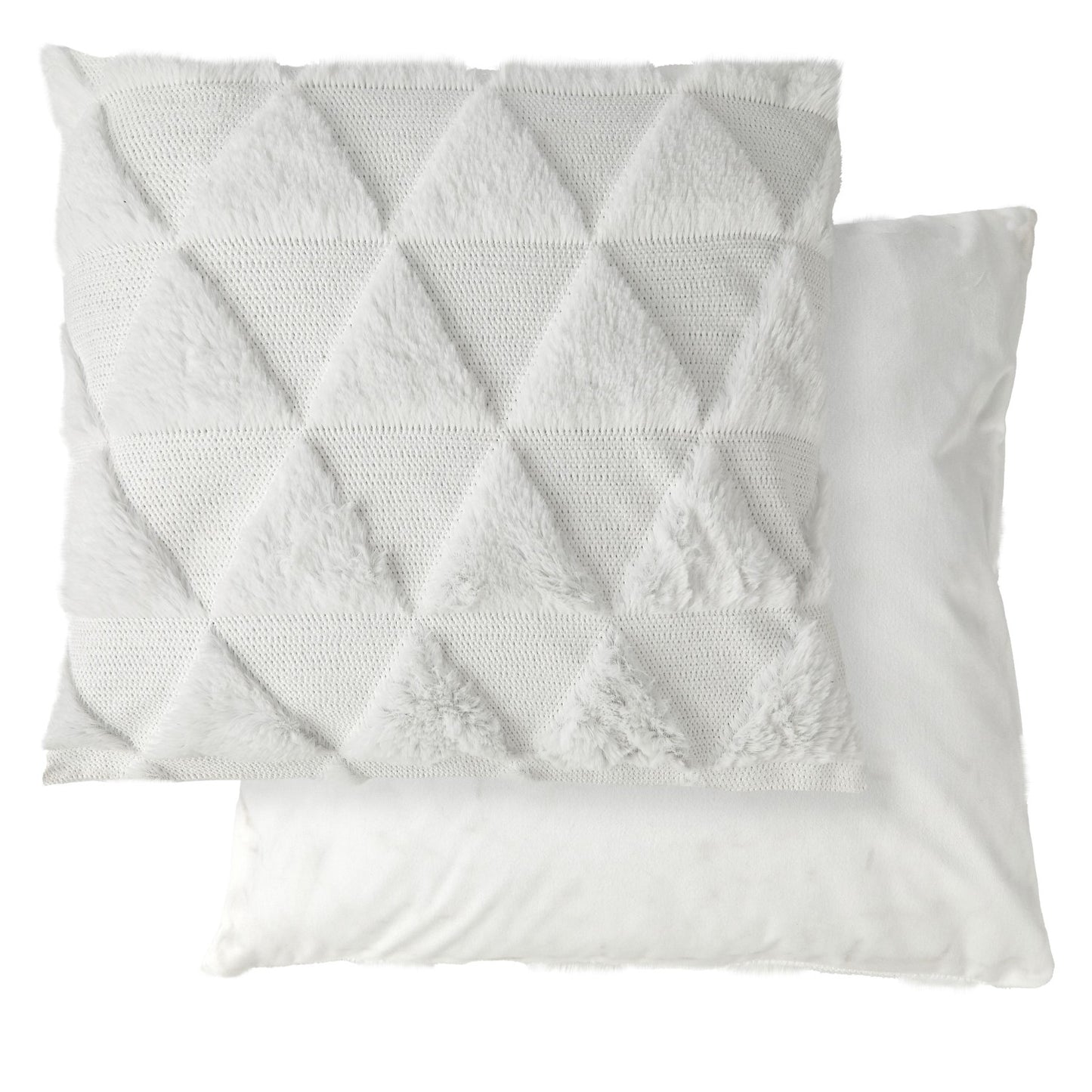 Nyla White Soft Touch Geometric Tufted Cushion Covers (Pair)